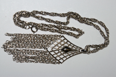 +MBA #E51-392   "Vintage Silvertone Fancy Necklace"