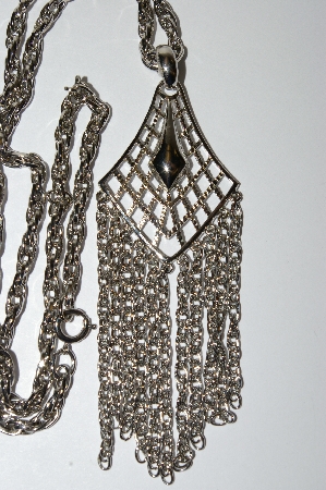 +MBA #E51-392   "Vintage Silvertone Fancy Necklace"