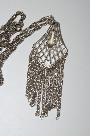 +MBA #E51-392   "Vintage Silvertone Fancy Necklace"
