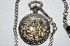 MBA #E51-401  "Milan Two Tone Tractor Pocket Watch With Chain"