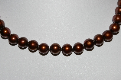 +MBA #E51-350   "Sterling 18" 9.5-10mm Chocolate Cultured Pearl Necklace"