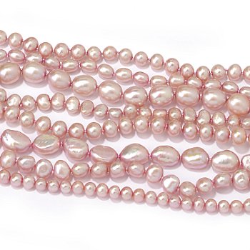 +MBA #E51-363  "Sterling Pink Cultured Pearl 8 Row Necklace"