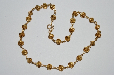 +MBA #E51-343    "Vintage 12K Gold Filled Fancy Knot Bead Necklace"