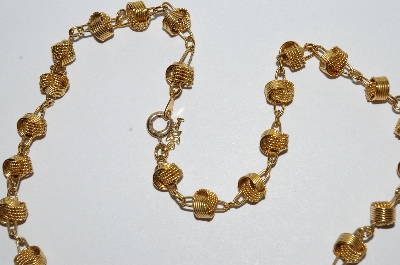 +MBA #E51-343    "Vintage 12K Gold Filled Fancy Knot Bead Necklace"