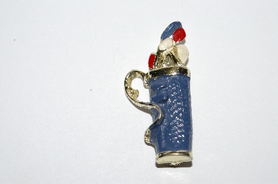 **MBA #E51-321   "Vintage Goldtone Enameled Golf Bag Pin"