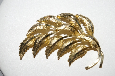 +MBA #E51-211   "Mamselle Gold Plated Leaf Pin"