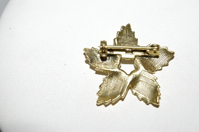 **MBA #E51-222   "Vintage Two Tone Fancy Leaf Pin"