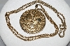 +MBA #E51-072   "Sarah Coventry Fancy Gold Tone Pendant With Chain"