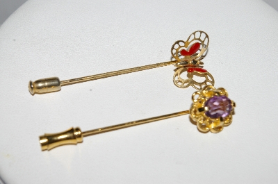 *8MBA #E51-456   "Lot Of 2 Vintage Stick Pins"
