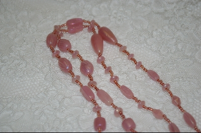 +MBA #6424  "Milk Pink Glass Luster Beads"