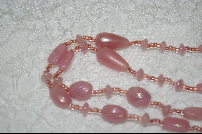+MBA #6424  "Milk Pink Glass Luster Beads"