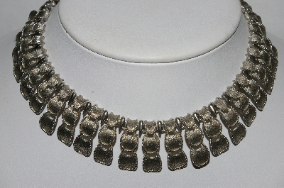 +MBA #e51-081    "Vintage Antiqued Silvertone Fancy Necklace"