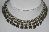 +MBA #e51-081    "Vintage Antiqued Silvertone Fancy Necklace"