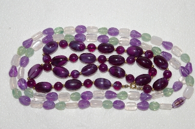 +MBA #E54-150   "Vintage Lot Of "2" Lucite Bead Necklaces"
