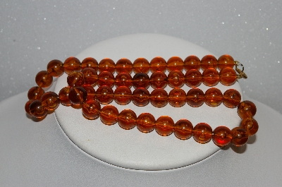+MBA #E54-125   "Vintage Lot Of "2" Brown Acrylic Bead Necklaces"