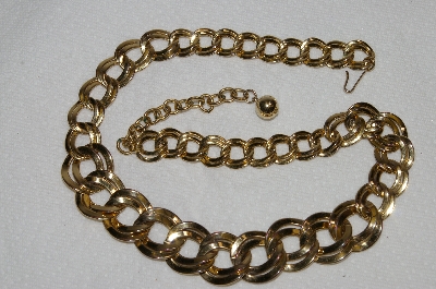 +MBA #E54-296   "Vintage Gold Plated Fancy Link Necklace"