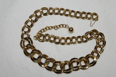 +MBA #E54-296   "Vintage Gold Plated Fancy Link Necklace"