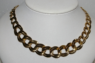+MBA #E54-296   "Vintage Gold Plated Fancy Link Necklace"