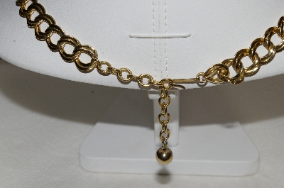 +MBA #E54-296   "Vintage Gold Plated Fancy Link Necklace"
