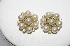 +MBA #E54-192   "Lisner Goldtone Clear Crystal Rhinestone & Faux Pearl Earrings"