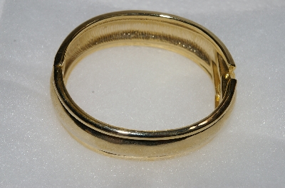 +MBA #E54-295    "Vintage Gold Plated Fancy Hinged Cuff Bracelet"