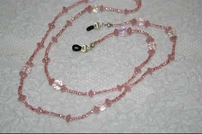 +MBA #6390   "Ab Crystals & Milk Pink Glass Beads