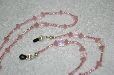 +MBA #6390   "Ab Crystals & Milk Pink Glass Beads