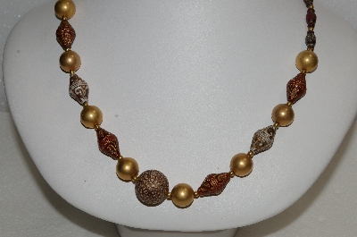 +MBA #E54-183   "Vintage Acrylic, Glass & Metal Fancy Bead Necklace"