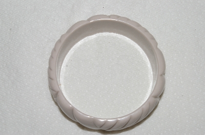 +MBA #E54-083   "Vintage Cream Colored Carved Plastic Bangle Bracelet" 