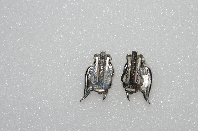 +MBA #E55-029   "Sarah Coventry Silvertone AB Crystal Rhinestone Earrings"