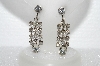 +MBA #E55-070   "Vintage Fancy Clear Crystal Rhinestone Screw Back Earrings"