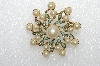 **MBA #E55-161   "Vintage Gold Plated Glass Pearl Fancy Pin"