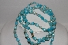 +MBA #E56-051   "Vintage Blue Crystal & Lucite Bead 54" Necklace"