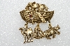 **MBA #E56-159   "Older Gold Tone Noah's Ark Pin With Charms"