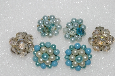 +MBA #E56-082   "Vintage Lot Of (3) Pairs Of Clip On Earrings"