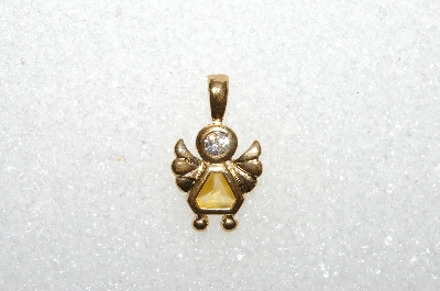 MBA #S51-035   "1980's Gold Plated Sterling November Angel Pendant" 