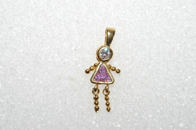 MBA #S51-083   "1980's Gold Plated Sterling June Girl Pendant"