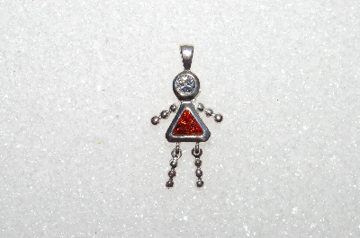 MBA #S51-099   "1980's Gold Plated Sterling January Girl Pendant"