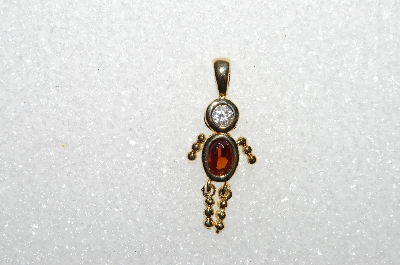 MBA #S51-101   "1980's Gold Plated Sterling January Boy Pendant"