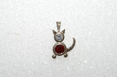 MBA #S51-105   "1980's Sterling January Cat Pendant"