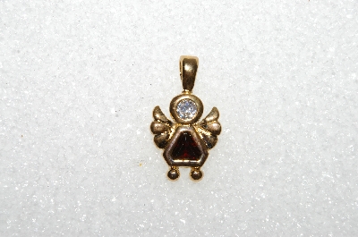 *MBA #S51-017   "1980's Gold Plated Sterling January Angel Pendant"