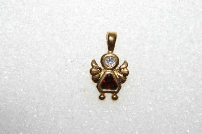 *MBA #S51-017   "1980's Gold Plated Sterling January Angel Pendant"