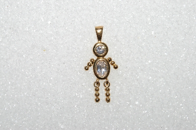 MBA #S51-117   "1980's Gold Plated Sterling April Boy Pendant"