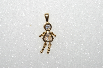 MBA #S51-119   "1980's Gold Plated Sterling April Girl Pendant"