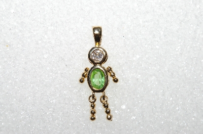 MBA #S51-125   "1980's Gold Plated Sterling August Boy Pendant"