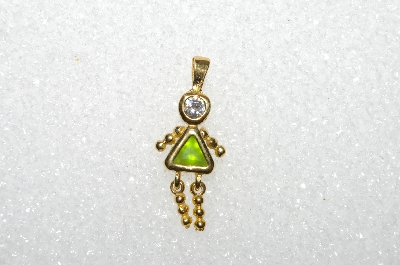 MBA #S51-135   "1980's Gold Plated Sterling August Girl Pendant"