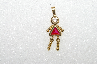 MBA #S51-631   "1980's Gold Plated Sterling July Girl Pendant"
