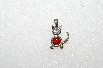 MBA #S51-628   "1980's Sterling July Cat Pendant"