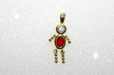 MBA #S51-649   "1980's Gold Plated Sterling July Boy Pendant"