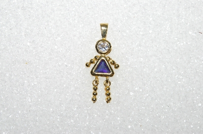 MBA #S51-050   "1980's Gold Plated Sterling  September Girl Pendant"